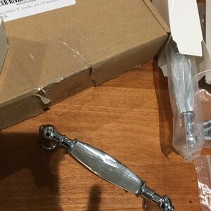 MuDuJia Silver Clear Cabinet Handle Set of 4 withHardware